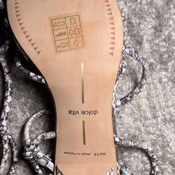Dolce Vita Snakeskin Strappy Heels - Picture 3 of 5